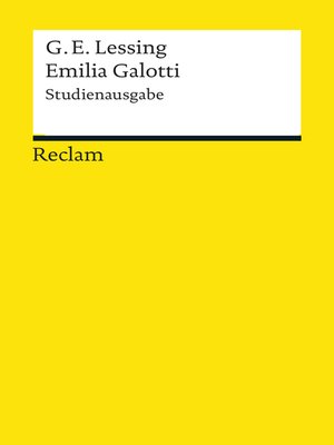 cover image of Emilia Galotti. Studienausgabe